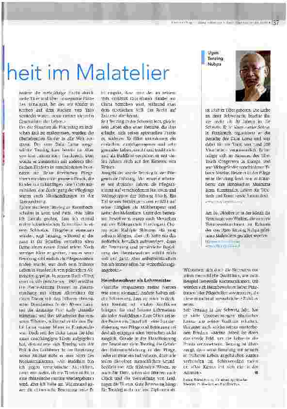 Vorschauseite 2: Mit buddhistischer Gelassenheit im Malatelier