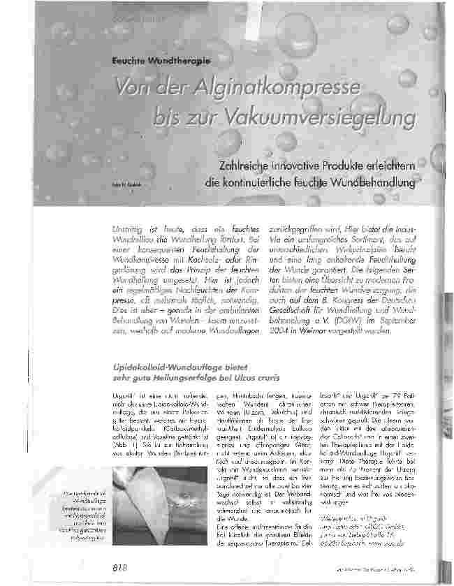 Vorschauseite 1: Von der Alginatkompresse bis zur Vakuumversiegelung