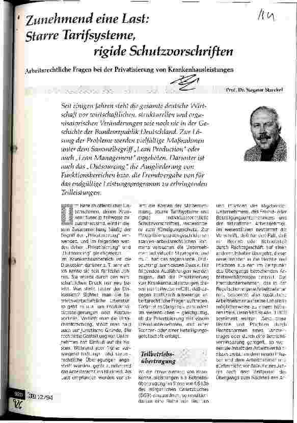 Vorschauseite 1: Zunehmend eine Last: Starre Tarifsysteme, rigide Schutzvorschriften