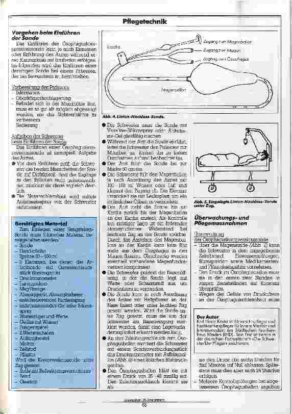 Vorschauseite 2: Das Einlegen einer Ösophaguskompressionssonde Pflege eines Patienten mit Ösophagusvarizenblutung