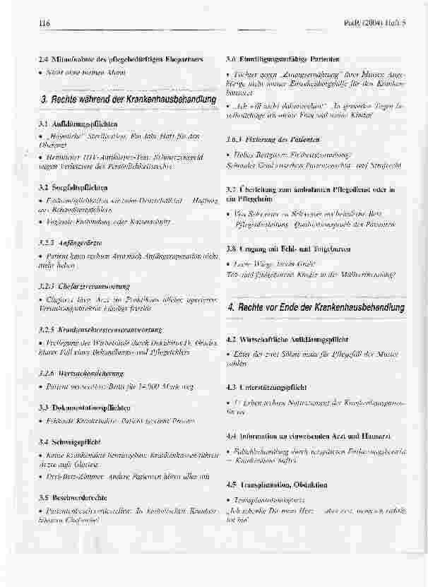 Vorschauseite 4: Patientenrechte rund um das Krankenhaus