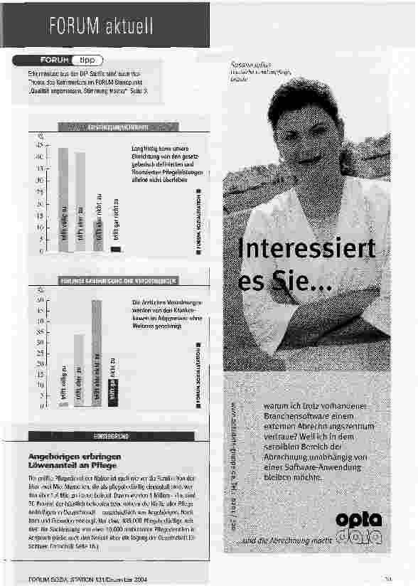 Vorschauseite 2: Unterkühlte Zeiten. Pflegethermometer 2004: Trübe Aussichten für besseres Klima in ambulanten Breiten