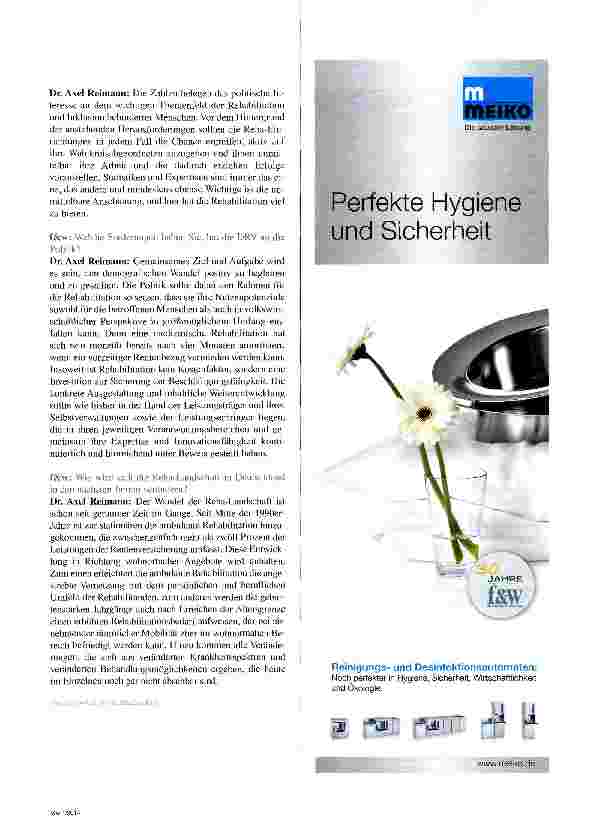 Vorschauseite 4: Die Rehabilitation ist kein Kostenfaktor