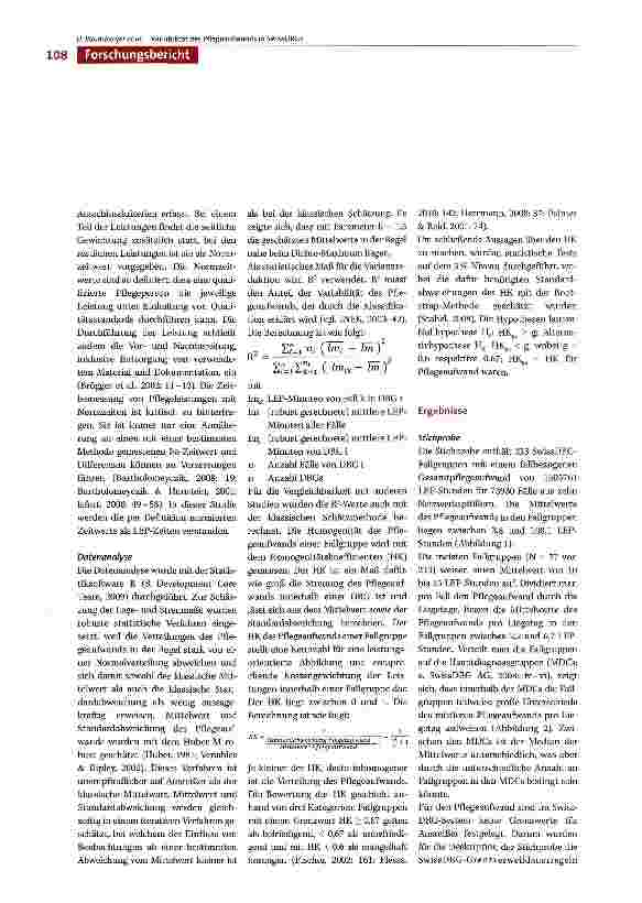 Vorschauseite 4: Variabilität des Pflegeaufwands in SwissDRG-Fallgruppen
