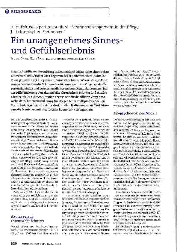 Vorschauseite 1: Ein unangenehmes Sinnesund Gefühlserlebnis