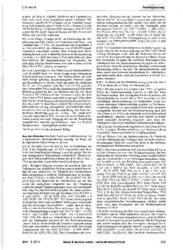Vorschauseite 2: Korrigierende Rückstufung bei Stufenzuordnung nach §16 Abs. 2 Satz 4