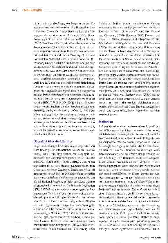 Vorschauseite 2: Zugang zu Forschungsdaten Die Notwendigkeit von Richtlinien für Data Sharing bei Fachzeitschriften Das JoRD-Projekt der Universität Nottingham