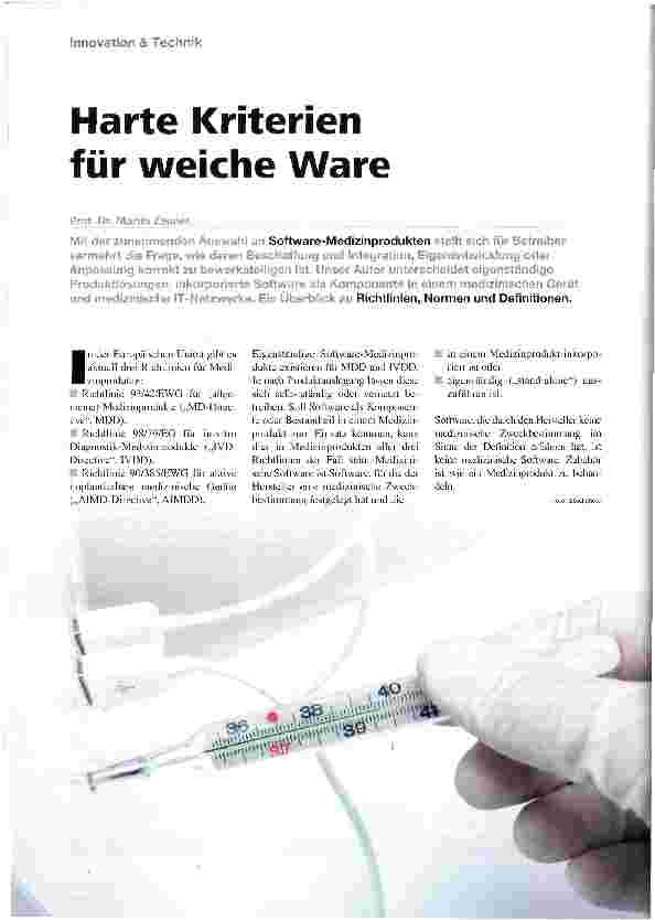 Vorschauseite 1: Harte Kriterien für weiche Ware