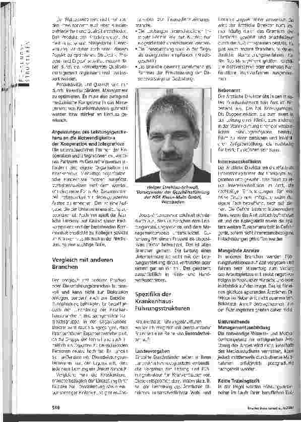 Vorschauseite 2: Ärzte im Top-ManagementDer hauptamtliche Ärztliche Direktor wird zum Normalfall
