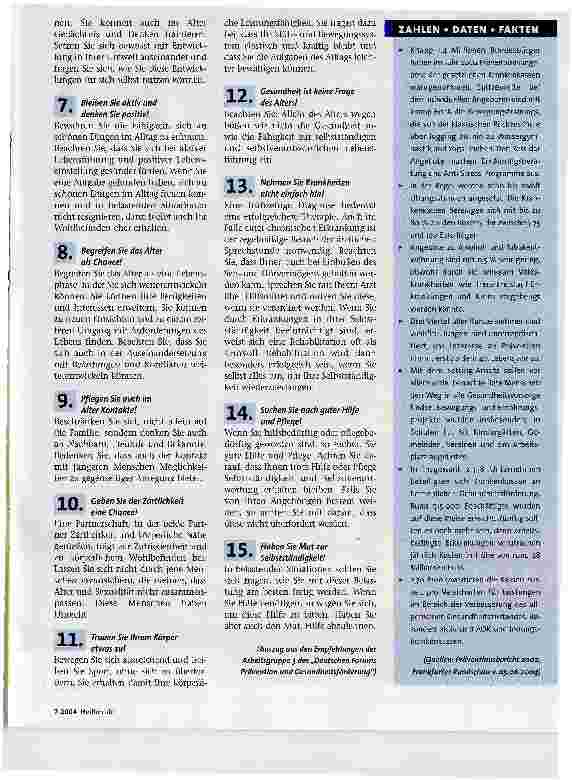 Vorschauseite 2: Regeln für gesundes Älterwerden
