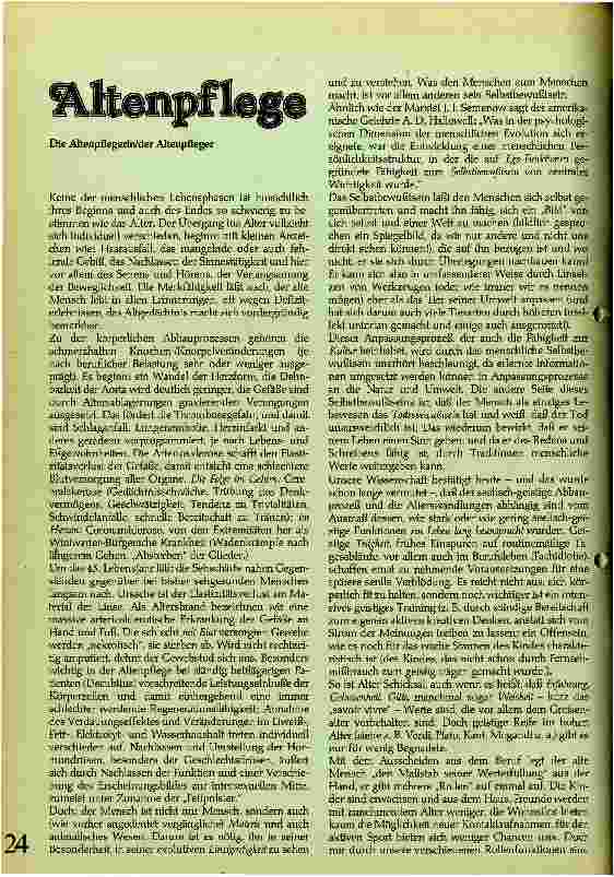 Vorschauseite 1: Altenpflege Die Altenpflegerin/der Altenpfleger