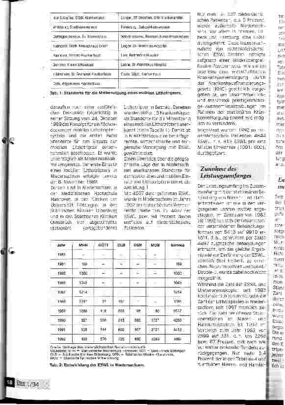 Vorschauseite 2: Einsatz mobiler Lithotripter - eine realistische Alternative Aktive Kooperation beim Einsatz d. extrakorporalen Stoßwellenl. ESWL