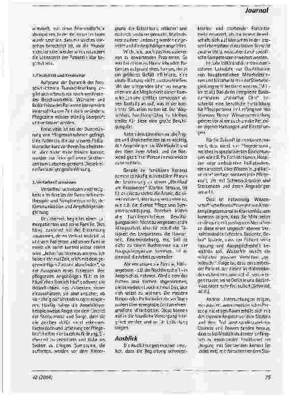 Vorschauseite 3: Aufgaben, Stand und Entwicklung von PalliativpflegeAus dem Zentrum für Palliativmedizin, Malteser Krankenhaus Bonn Hardtberg, Rheinische-Friedrich-Wilhelms Universität