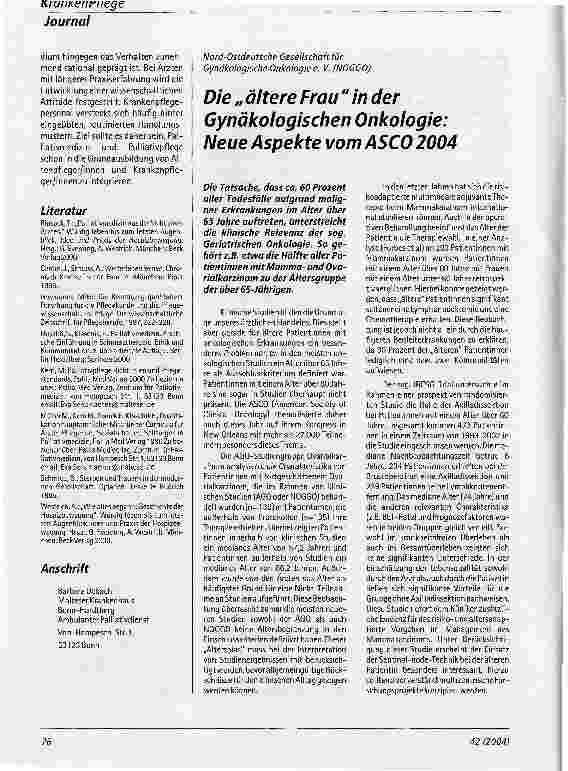 Vorschauseite 4: Aufgaben, Stand und Entwicklung von PalliativpflegeAus dem Zentrum für Palliativmedizin, Malteser Krankenhaus Bonn Hardtberg, Rheinische-Friedrich-Wilhelms Universität