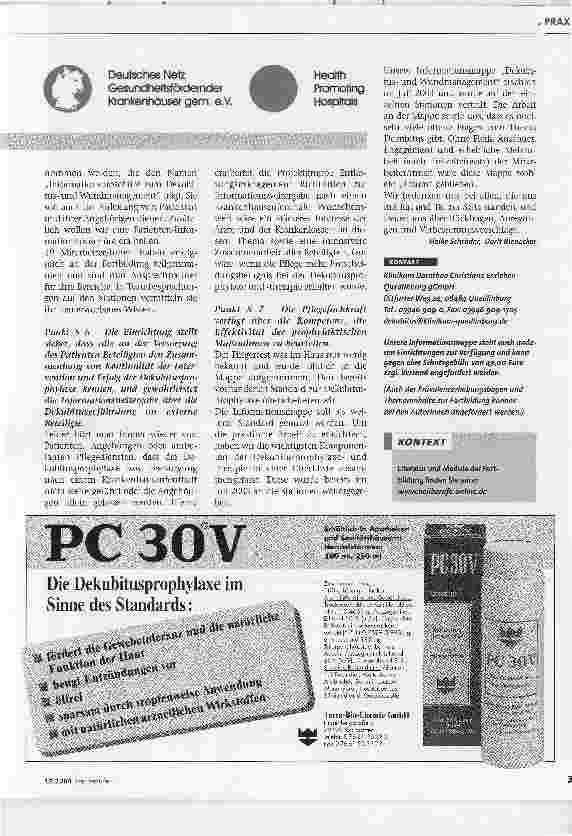Vorschauseite 2: Wir retten unsere Haut Erfahrungen mit der Einführung und Umsetzung eines Dekubitusstandards am Klinikum Quedlinburg, 2. TEIL
