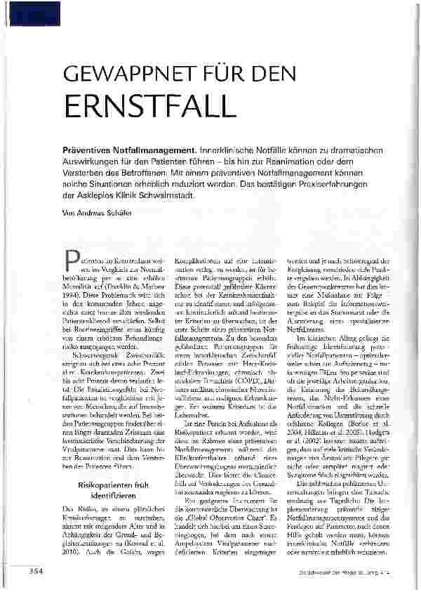 Vorschauseite 1: GEWAPPNET FÜR DEN ERNSTFALL