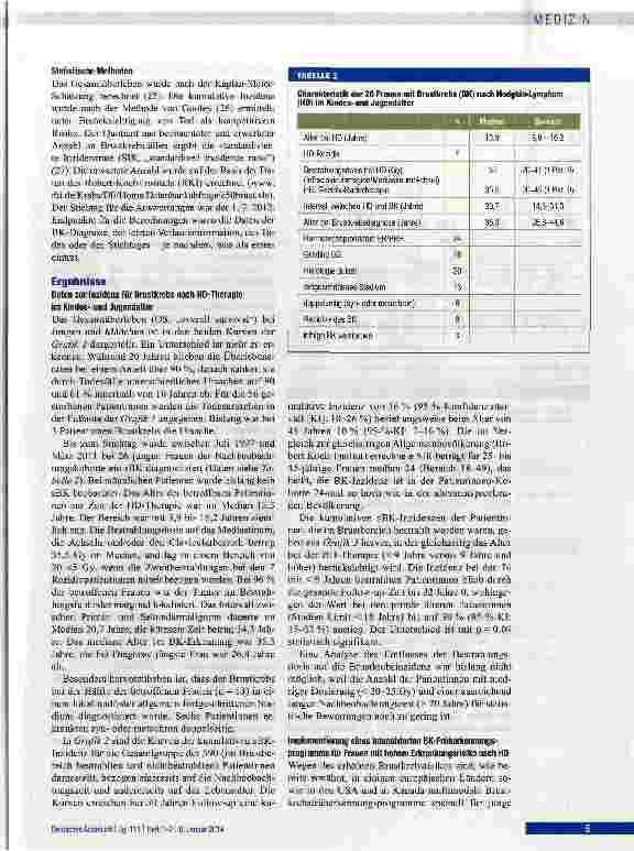 Vorschauseite 3: Brustkrebs bei jungen Frauen nach Therapie eines Hodgkin-Lymphoms im Kindesund Jugendalter