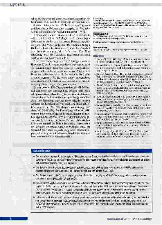 Vorschauseite 6: Brustkrebs bei jungen Frauen nach Therapie eines Hodgkin-Lymphoms im Kindesund Jugendalter