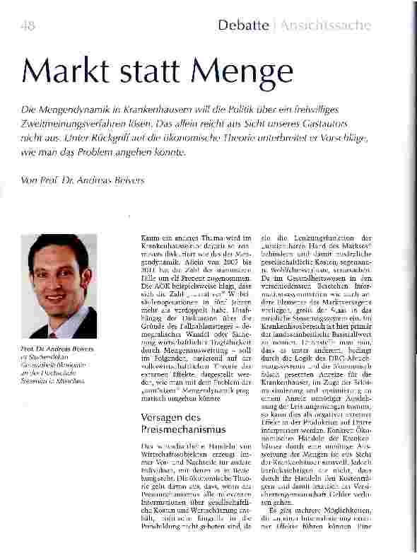 Vorschauseite 1: Markt statt Menge