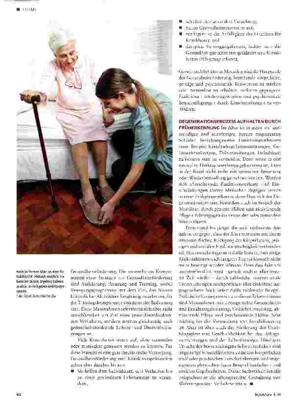 Vorschauseite 4: Die Rolle der Prävention und der Rehabilitation in der Gesundheitsversorgung einer alternden Bevölkerung