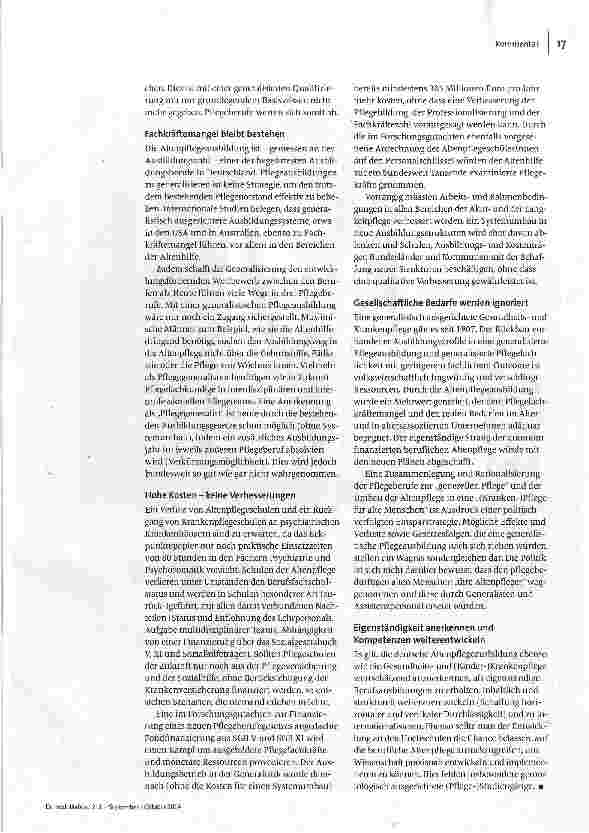 Vorschauseite 2: Gefahr der Entprofessionalisierung