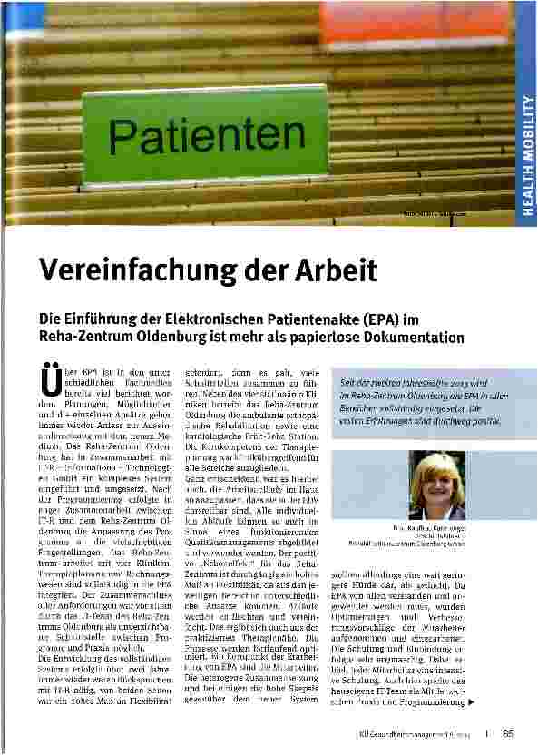 Vorschauseite 1: Vereinfachung der Arbeit