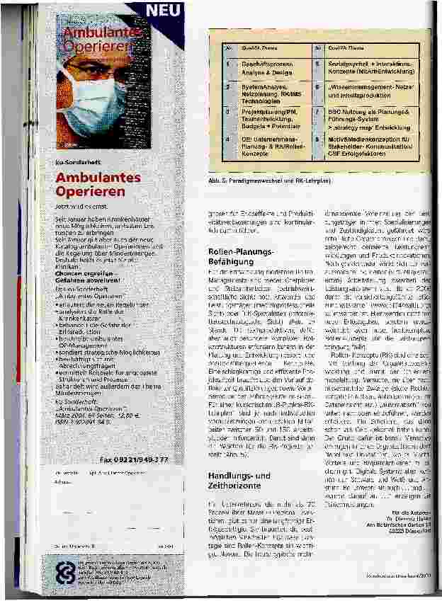 Vorschauseite 5: Vom Rechte-Management zu Rollen-KonzeptenNeues Zusammenspiel von Organisationsentwicklung und EDV