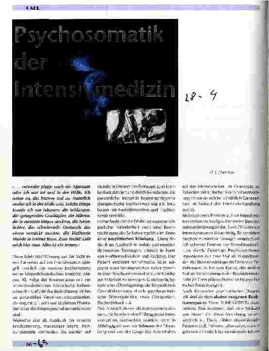 Vorschauseite 1: Psychosomatik der Intensivmedizin