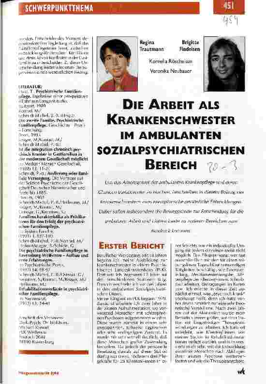 Vorschauseite 5: Psychiatrische Familienpflege Von der institutionszentrierten zur individuumszentrierten Versorgung psychisch Kranker