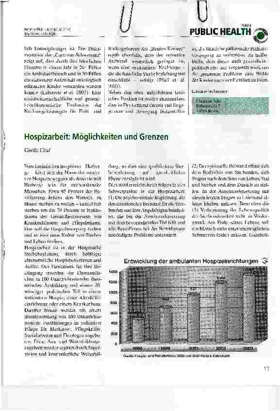 Vorschauseite 1: Hospizarbeit: Möglichkeiten und Grenzen
