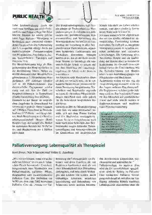 Vorschauseite 2: Hospizarbeit: Möglichkeiten und Grenzen