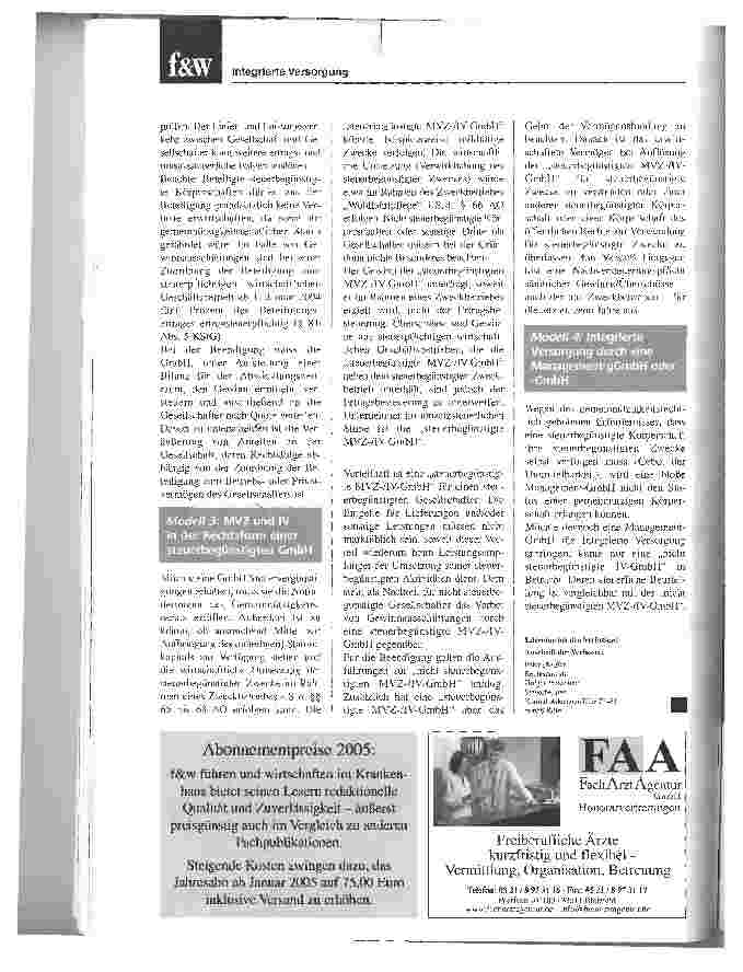 Vorschauseite 5: MVZ oder IV: Alternative Modelle im Vergleich