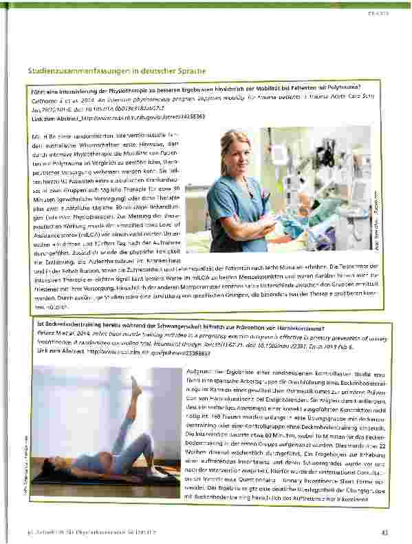 Vorschauseite 2: Evidenz-Update für die PhysiotherapieMonatliche, systematische Suche und Darstellung aktueller, relevanter internationaler Studien