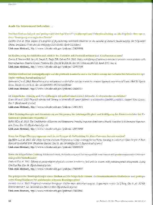 Vorschauseite 5: Evidenz-Update für die PhysiotherapieMonatliche, systematische Suche und Darstellung aktueller, relevanter internationaler Studien