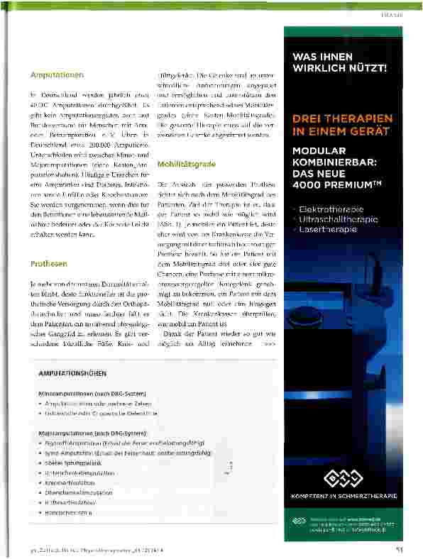 Vorschauseite 2: »Hand in Hand« - Prothesenversorgung und Physiotherapie bei AmputationspatientenTeil 1: Physiotherapeutische Grundlagen
