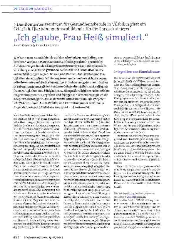 Vorschauseite 1: Ich glaube, Frau Heiß simuliert.