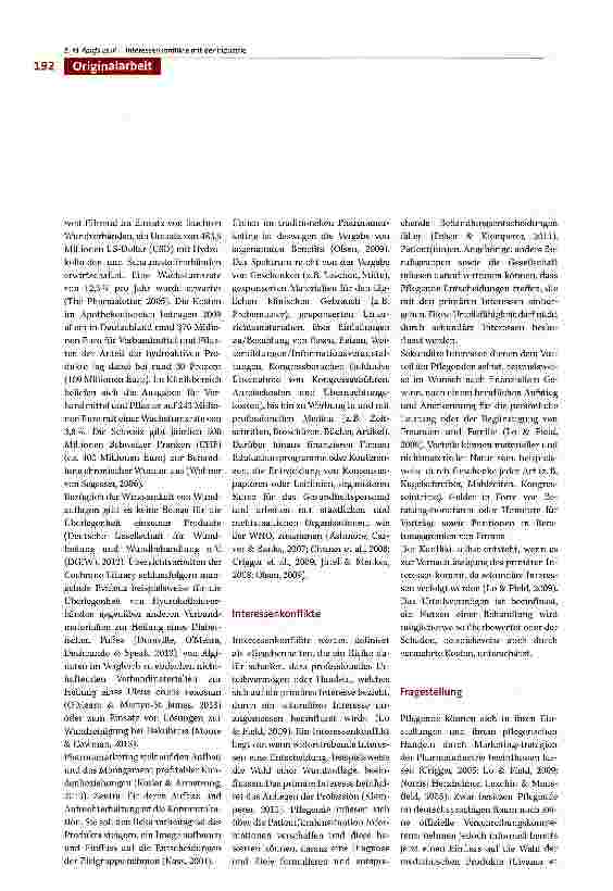 Vorschauseite 2: Interessenkonflikte mit der Industrie - eine Befra-gung von Pflegenden im Bereich der Wundversorgung in Deutschland, Österreich und der Schweiz