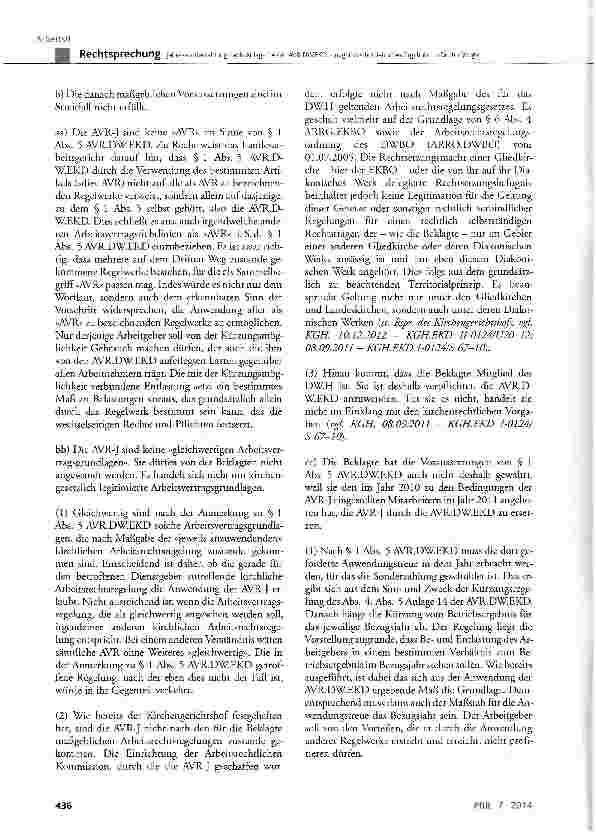 Vorschauseite 6: Jahressonderzahlung nach Anlage 14 der AVR.DW.EKD negatives betriebliches Ergebnis - »Dritter Weg« AVR.DW.EKD § 1 Abs. 5; Abs. 1, Abs. 2, Abs. 3 Satz 1, Abs. 4 Satz 2 Anlage 14