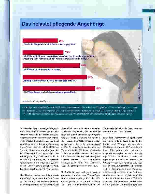 Vorschauseite 2: TK-Pflegestudie: Pflegende Angehörige treiben Pflichtgefühl und Familienzusammenhalt an, doch der soziale Kitt bröckelt