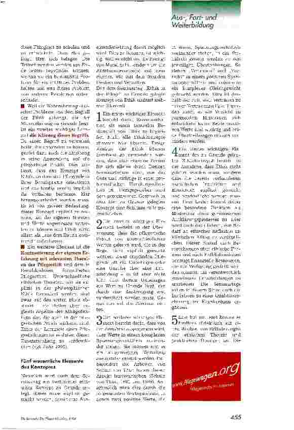 Vorschauseite 2: Ethik in der Pflegepraxis - ein Workshop