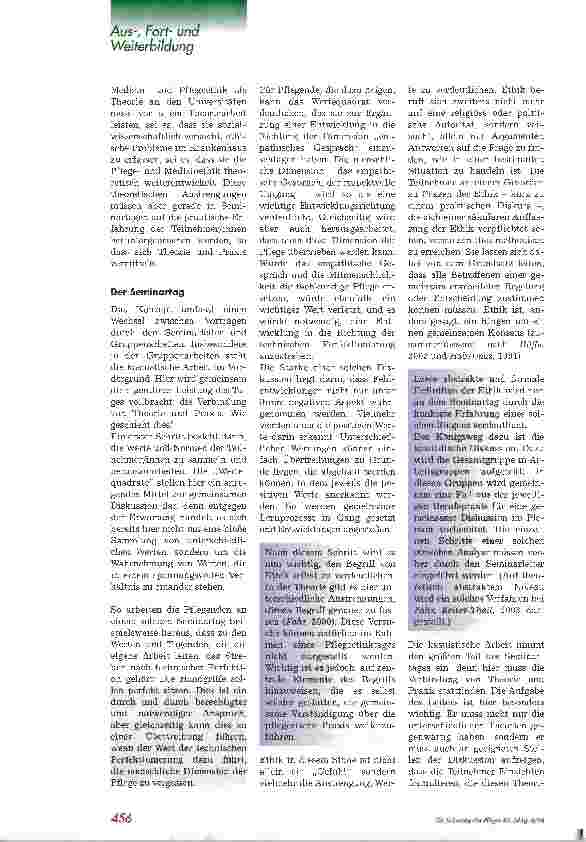 Vorschauseite 3: Ethik in der Pflegepraxis - ein Workshop