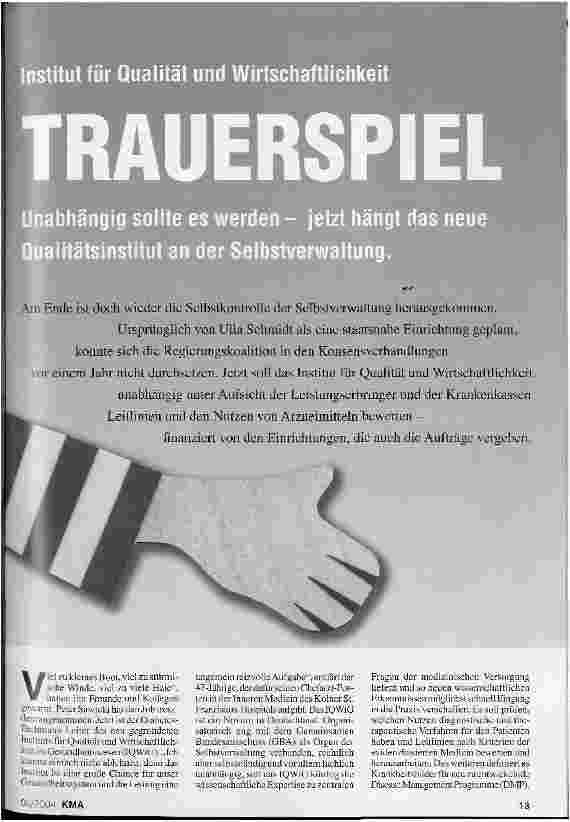 Vorschauseite 2: TrauerspielInstitut für Qualität und Wirtschaftlichkeit