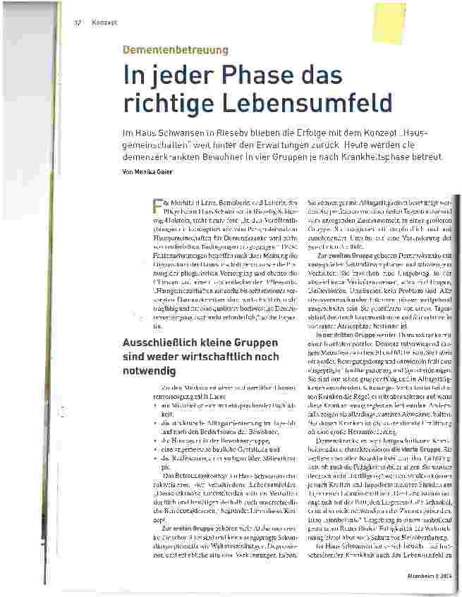Vorschauseite 1: In jeder Phase das richtige Lebensumfeld