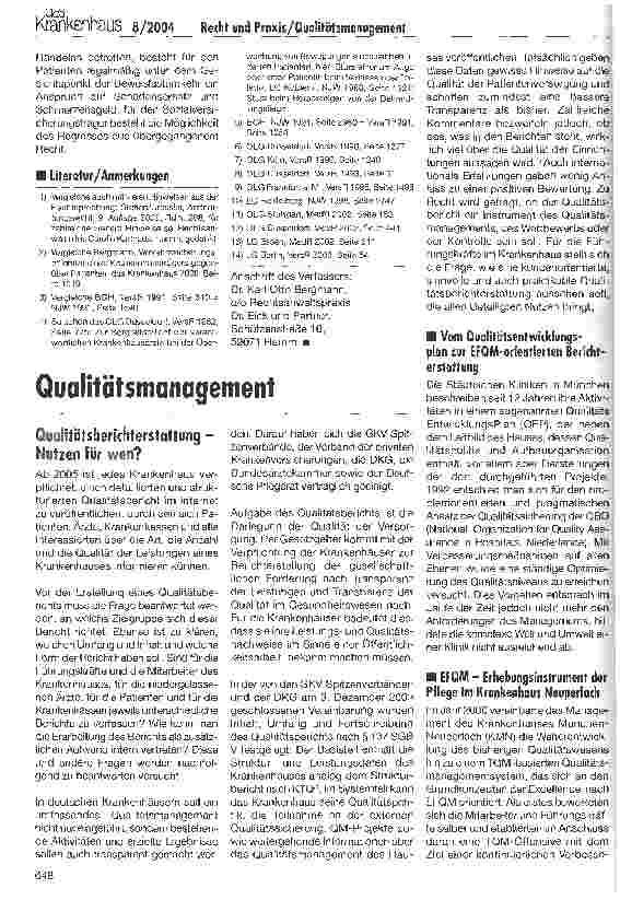Vorschauseite 5: Recht und PraxisDer Sturz im Krankenhaus