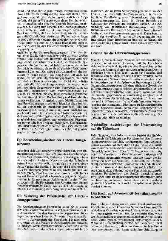 Vorschauseite 2: Die Krankenschwesterforscherin als teilnehmende Beobachterin: Ethische Probleme