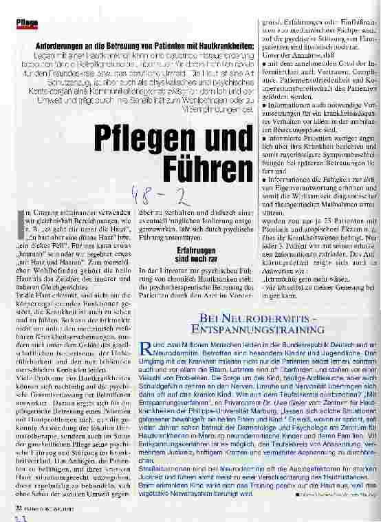 Vorschauseite 1: Pflegen und Führen Anforderungen and die Betreuung von Patienten mit Hautkrankheiten