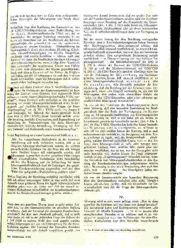 Vorschauseite 2: Welche Folgerungen ergeben sich aus einer Änderung des Paragraphen 218 StGB für die Krankenhäuser