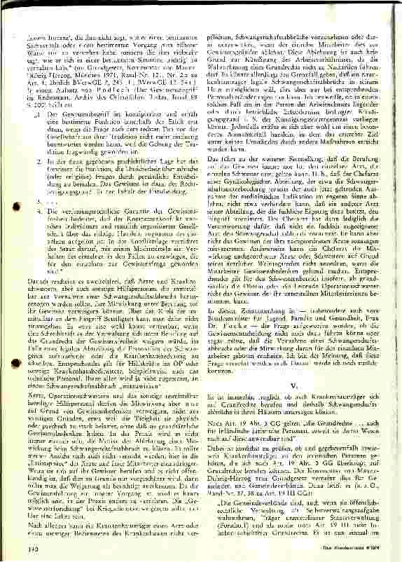 Vorschauseite 3: Welche Folgerungen ergeben sich aus einer Änderung des Paragraphen 218 StGB für die Krankenhäuser