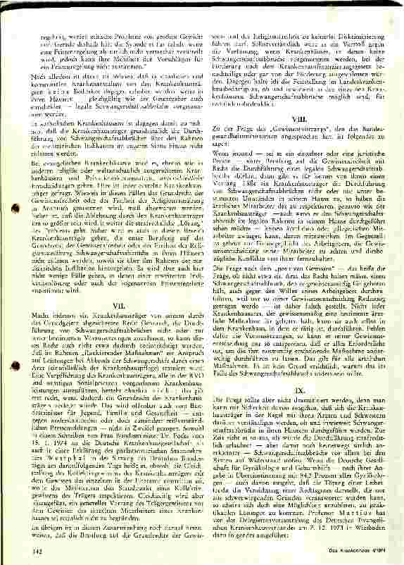 Vorschauseite 5: Welche Folgerungen ergeben sich aus einer Änderung des Paragraphen 218 StGB für die Krankenhäuser