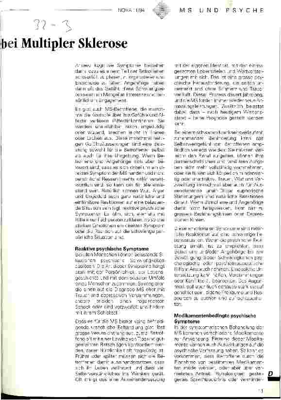 Vorschauseite 2: Psychische Symptome bei Multipler Sklerose